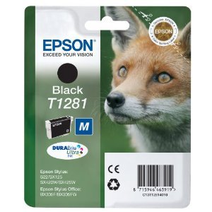 Epson T1281 / C13T12814010 Black Original Genuine Ink Cart Cartridge - Fox 
