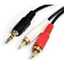 3.5mm Jack Plug Male to 2x RCA Male Audio Cable Lead 0.75 Metre