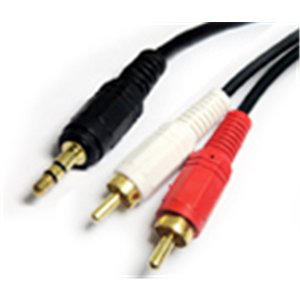 3.5mm Jack Plug Male to 2x RCA Male Audio Cable Lead 0.75 Metre(079)