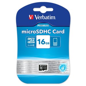 Verbatim 16GB Class 10 Secure Digital Micro SDHC Memory Card