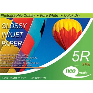 Neo 7x5 210gsm Premium Glossy Paper (30 Pack)