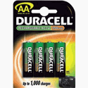 Duracell NiMH 1700mAh HR6 Size AA Rechargeable Batteries (4 Pack)