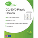 Neo 80 Micron CD/DVD Plastic Wallet (100 Pack)