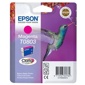 Epson T0803 / C13T08034010 Magenta Original Genuine Ink Cartridge - Hummingbird / Humming Bird