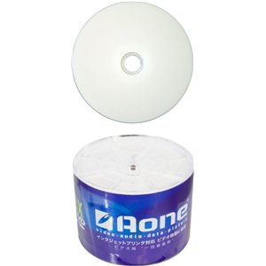 Aone Full Face White Inkjet Printable DVD-R 8x 4.7GB / 120 Minutes Blank Discs 50 Pack