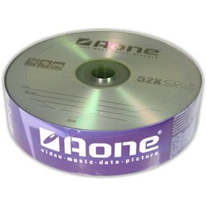 Aone Branded Logo 52x CDR 700MB / 80 Minute Recordable Compact Discs 25 Pack