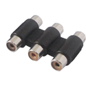 3 RCA Female to Female  AV Audio Video Coupler Adapter