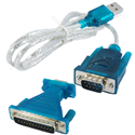 USB 2.0 Male to 9 Pin Serial RS232 Cable + Parallel Adapter 1.5 Metre(051) X