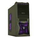 CiT Vantage Black Midi PC Tower Gaming Case Purple Fans (No PSU) (613)