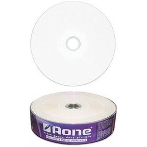 AOne Full Face White Printable CDR 52x 25 Pack Blank Discs 80 Minute / 700MB
