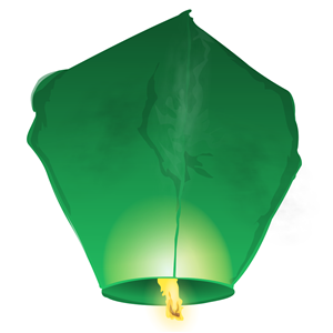 Green Chinese Wishing Flying Sky Lantern (Single)