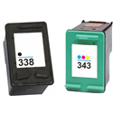Hewlett Packard HP No 336 and HP No 338 Black and  HP No 342 and HP No 343 Colour Compatible Ink Range