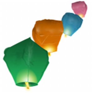 Multiple Colour Chinese Wishing Flying Sky Lanterns (10 Pack)