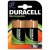Duracell Rechargeable D Batteries NiMH 2200mAh HR20 2 Pack