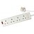 3000rpm 4 Gang Surge Protected Extension Lead White 2 Metre (132)