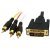 DVI-I to 3 RCA Male Audio Video Cable Lead 2 Metre(037) X