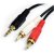 3.5mm Jack Plug Male to 2x RCA Male Audio Cable Lead 2.5 Metre