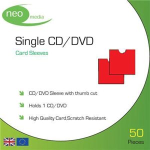 Neo Red Cardboard CD DVD Wallet Mailer (50 Pack)