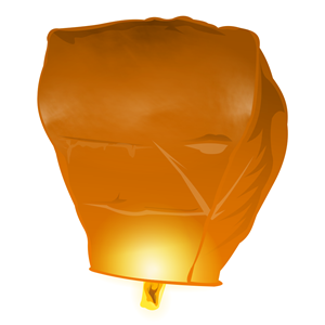 Orange Chinese Wishing Flying Sky Lanterns (10 Pack)