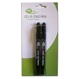 Neo CD/DVD Marker Pens Twin Tipped Black (2 Pack)