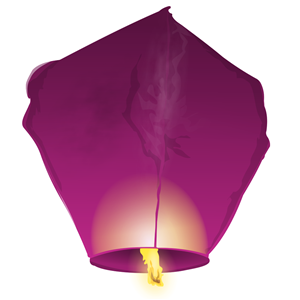 Purple Chinese Wishing Flying Sky Lanterns (5 Pack)