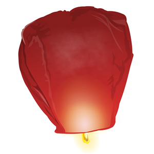 Red Chinese Wishing Flying Sky Lanterns (5 Pack)