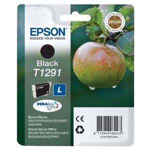 Epson T1291 / C13T12914010 Black Original Genuine Ink Cart Cartridge - Apple