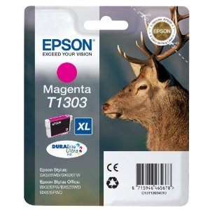 Epson T1303 / C13T13034010  Magenta Original Genuine Ink Cart Cartridge - Stag Deer